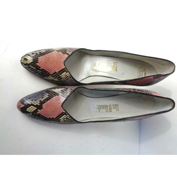 AFFINITI for Wm B Woods US 10AAAA Taupe Pink Blue Genuine Reptile Pump Shoe VTG - Picture 3 of 7